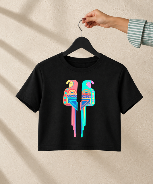 Twin Parrot Crop Top - (Women)