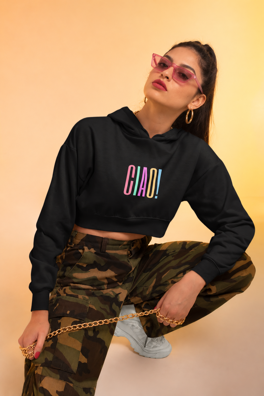 Ciao! Female Cropped Hoodie