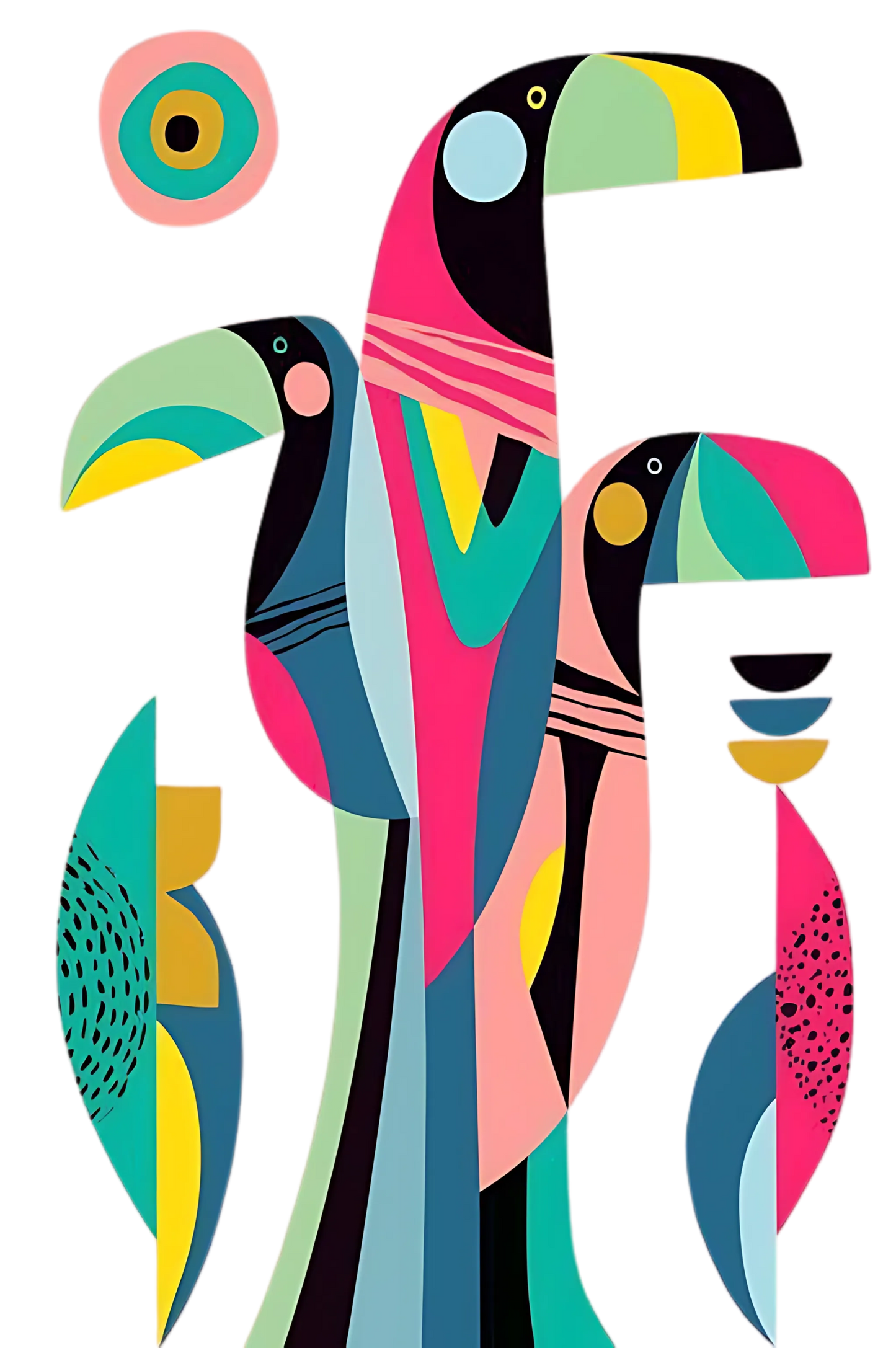 Geometric Toucans Crop Tank - Women