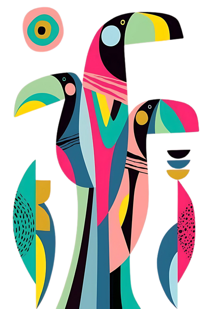 Geometric Toucans Crop Tank - Women