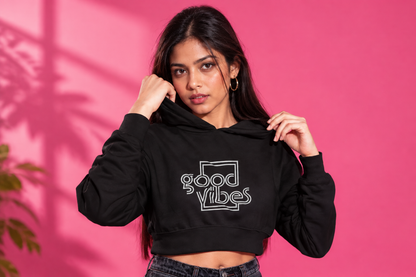 Good Vibes Female Cropped Hoodie