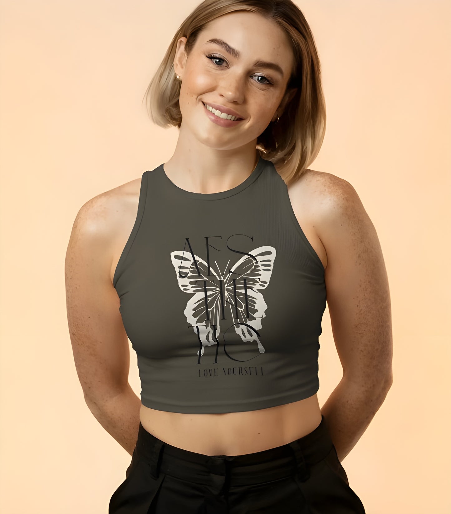 Aesthetic Crop Tank Top-Women