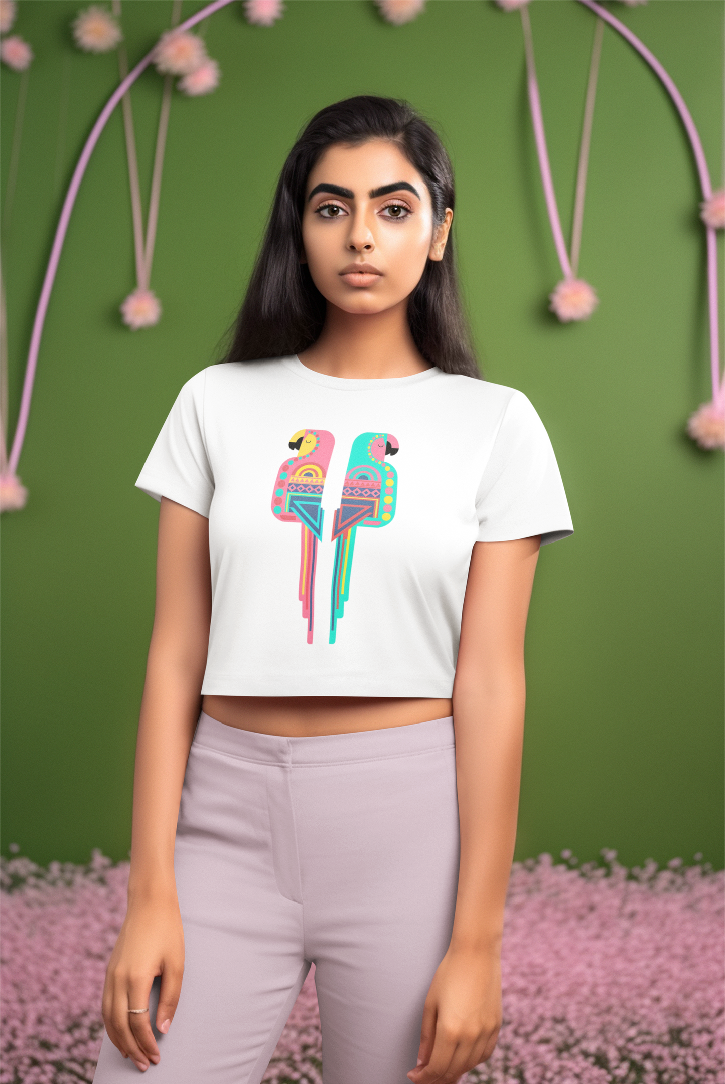 Twin Parrot Crop Top - (Women)