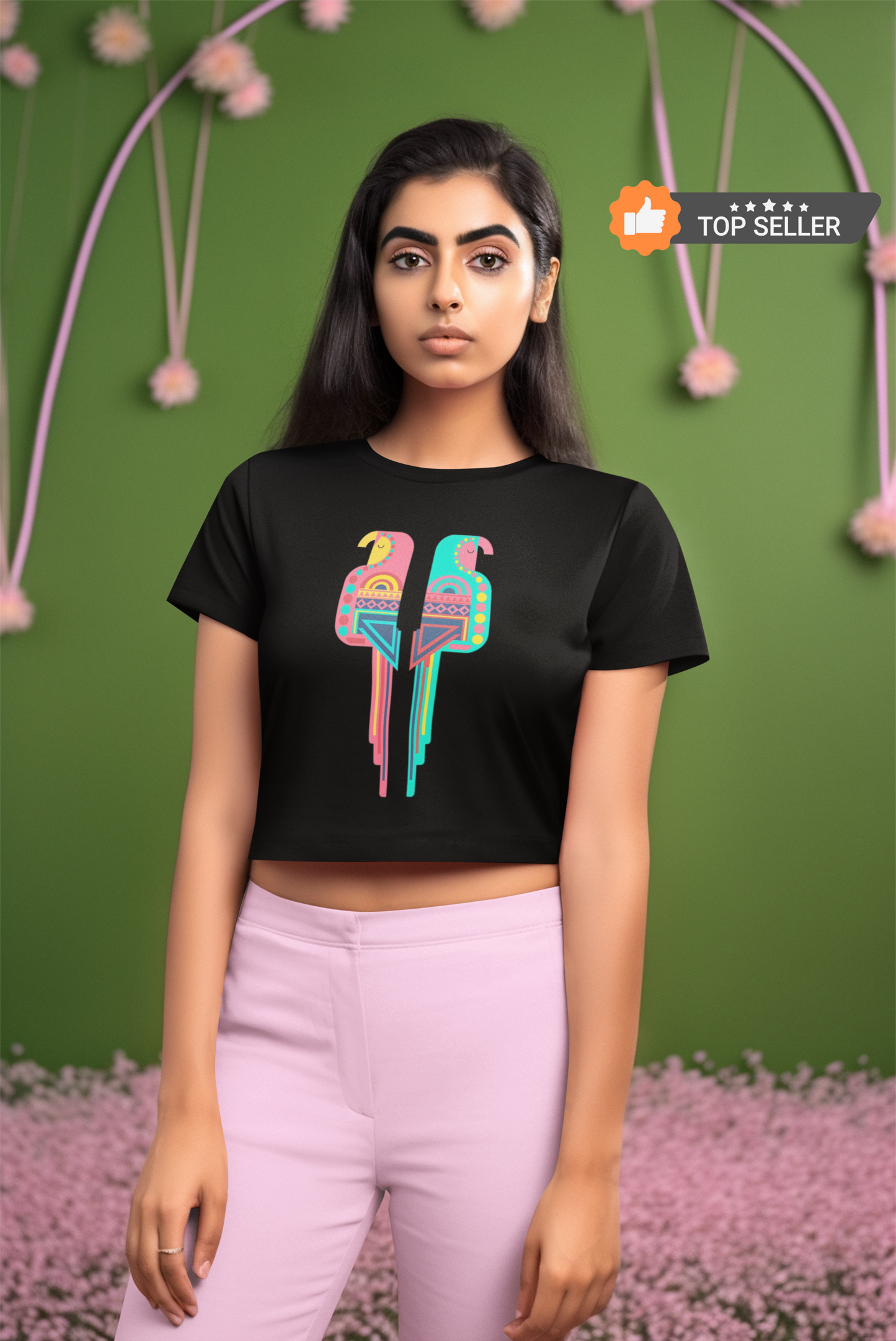 Twin Parrot Crop Top - (Women)