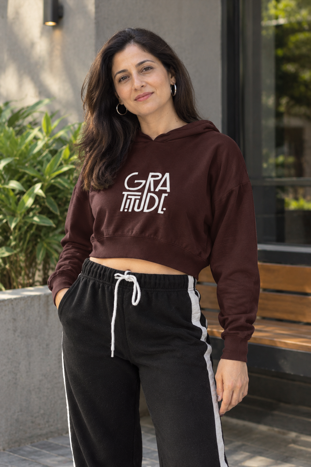 Gratitude Female Cropped Hoodie