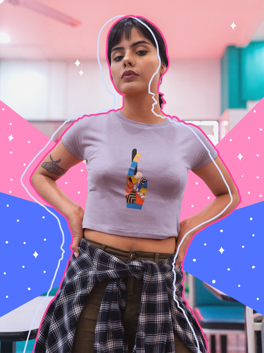 Finger Cross Crop Top - (Women)