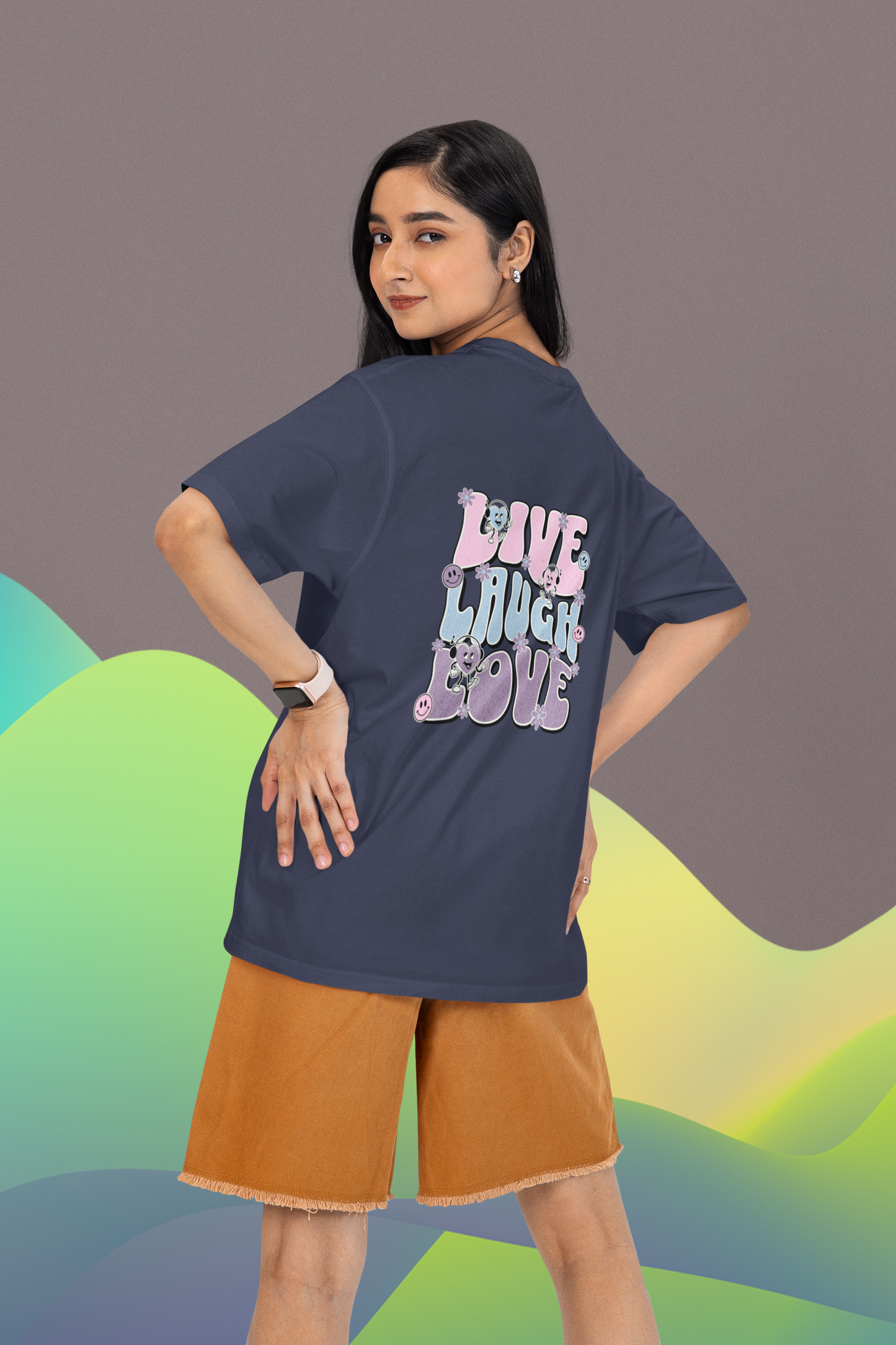 Live Love Laugh Oversized Women T-Shirt