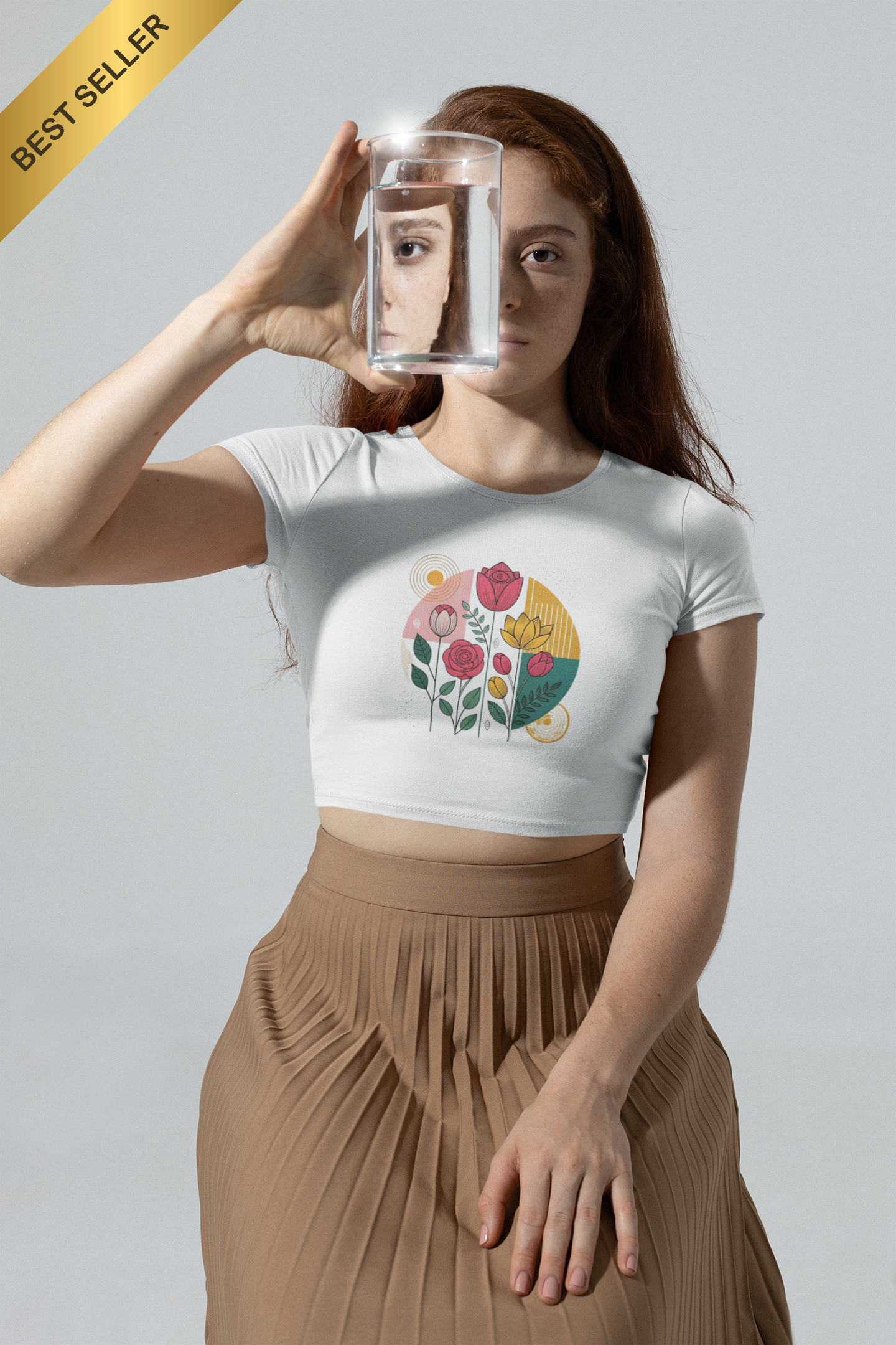 Mixed Flowers Crop Top - (Women)