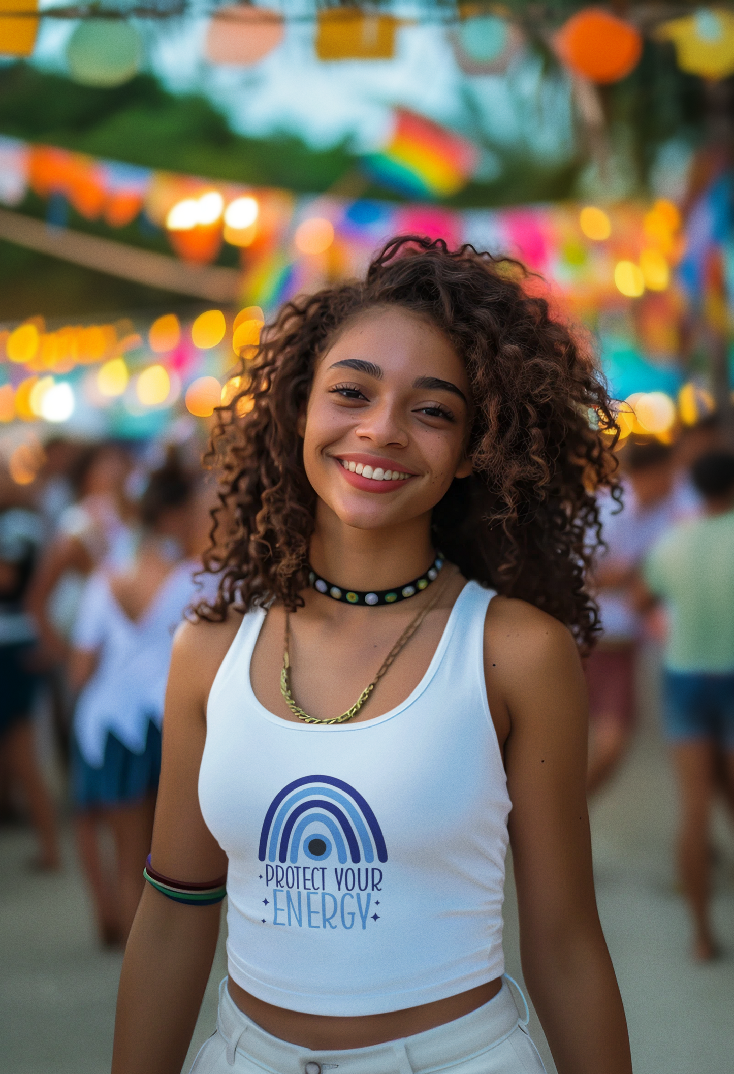 Positive Energy Crop Tank Top-Women