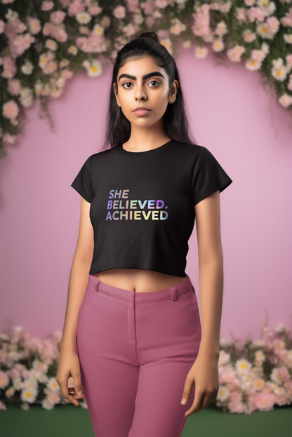 She Believed Crop Top - Women
