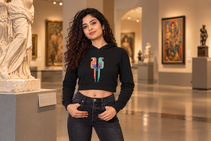 Twin Parrot Female Cropped Hoodie