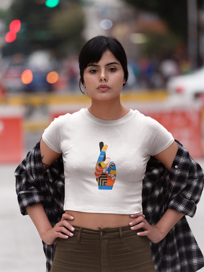 Finger Cross Crop Top - (Women)